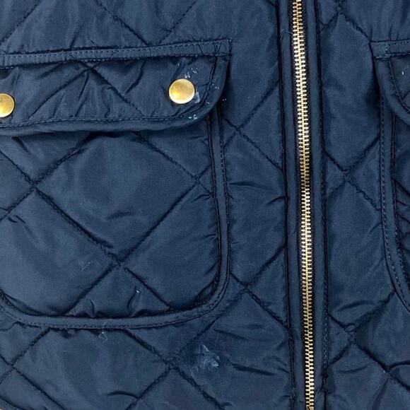 Francesca's Quinn Navy Blue Quilted Puffer Vest Small Cozycore Preppy - Picture 4 of 7